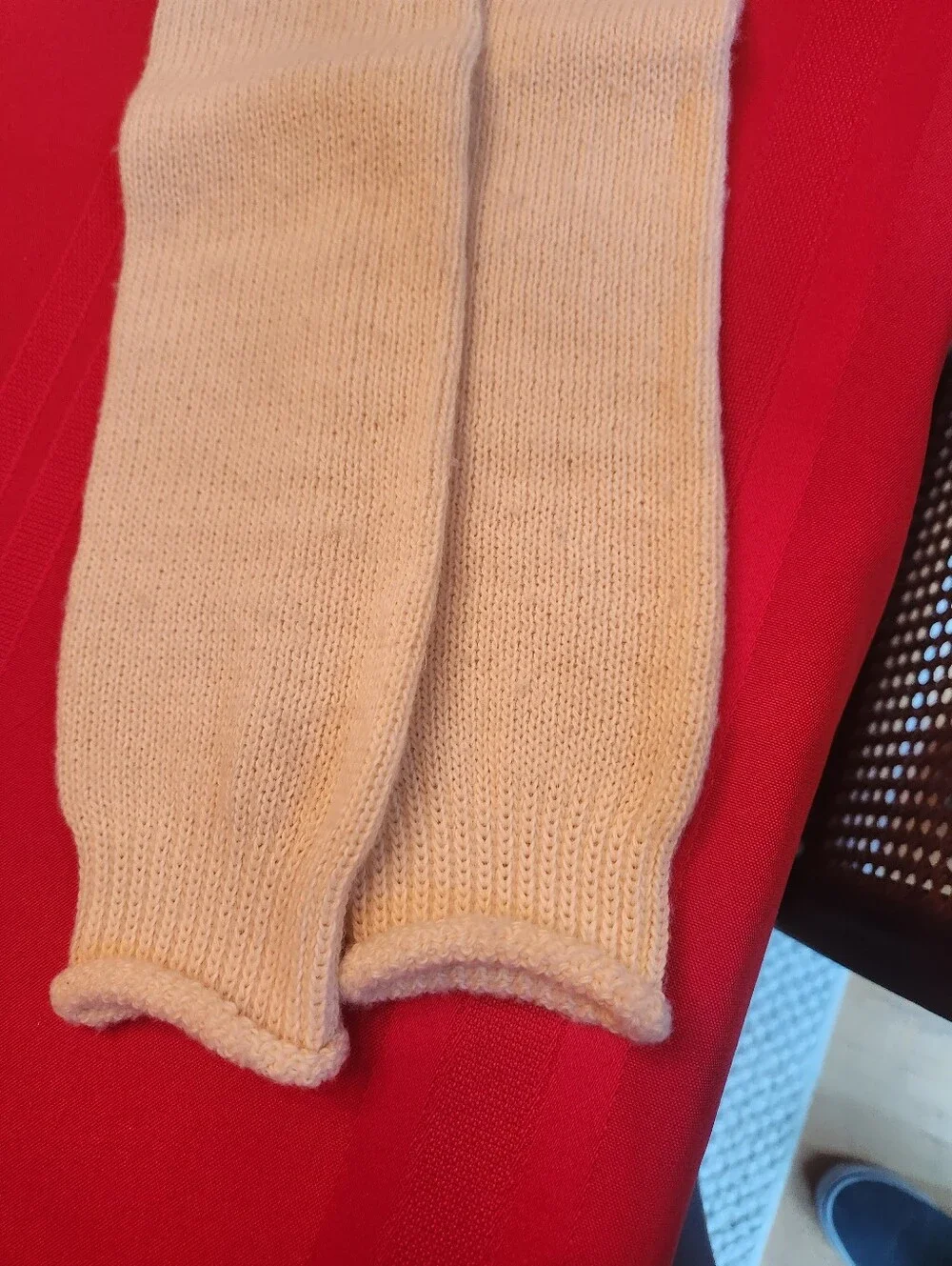 Source Unknown Cream Knit Leg Warmers